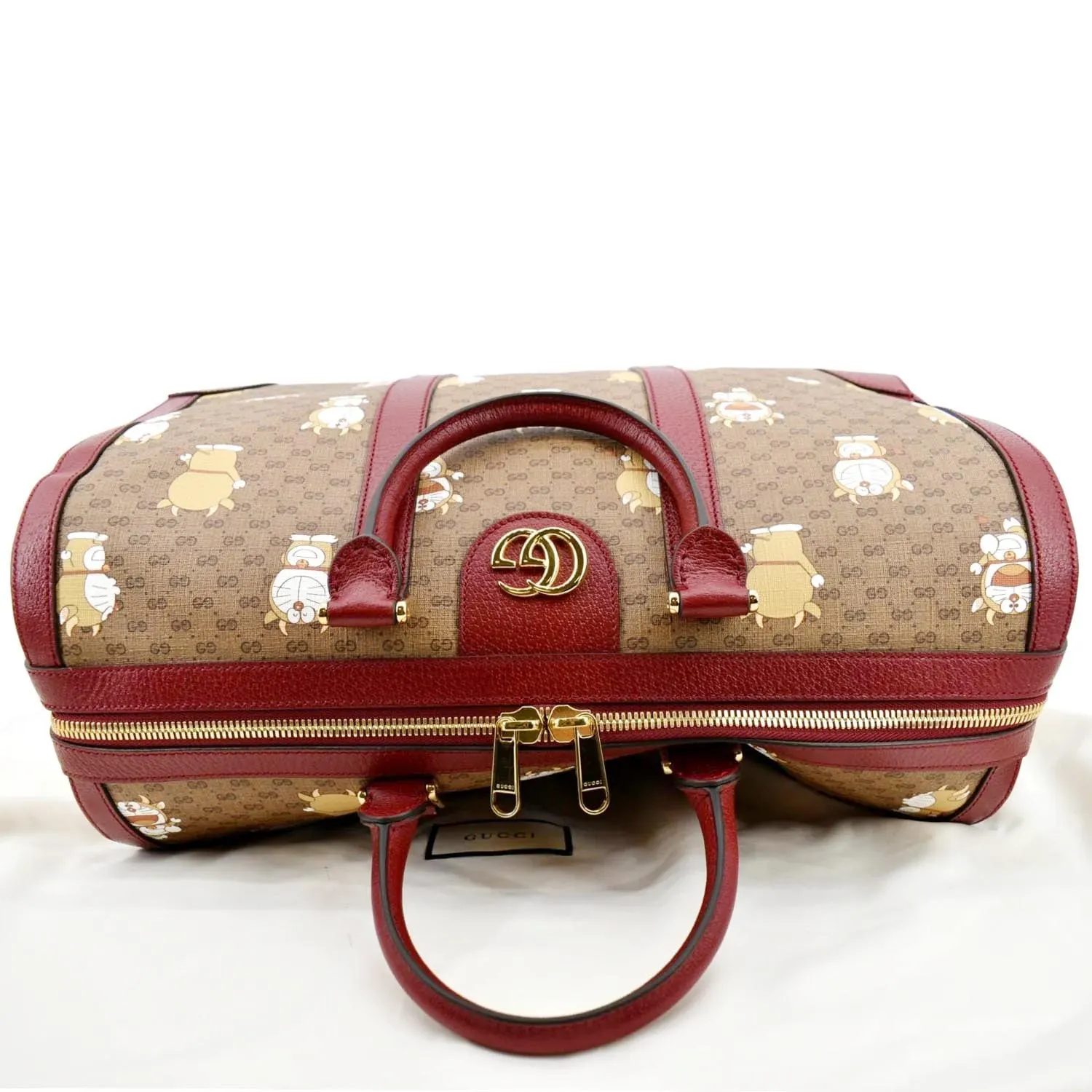 GUCCI X DORAEMON GG Supreme Canvas Duffle Shoulder Bag Beige 647815