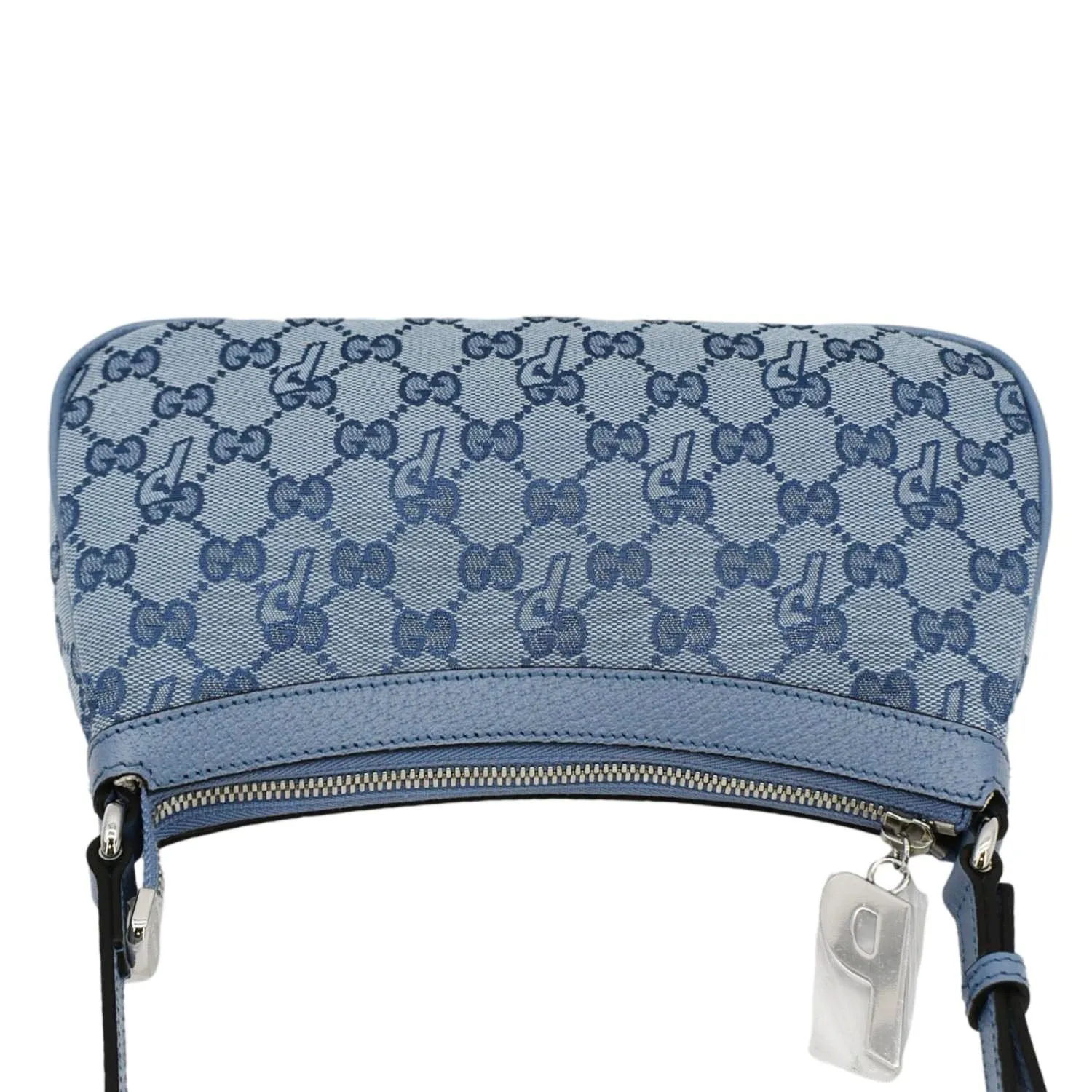 GUCCI X Palace Half Moon Mini GG-P Canvas Shoulder Bag Light Blue 723737