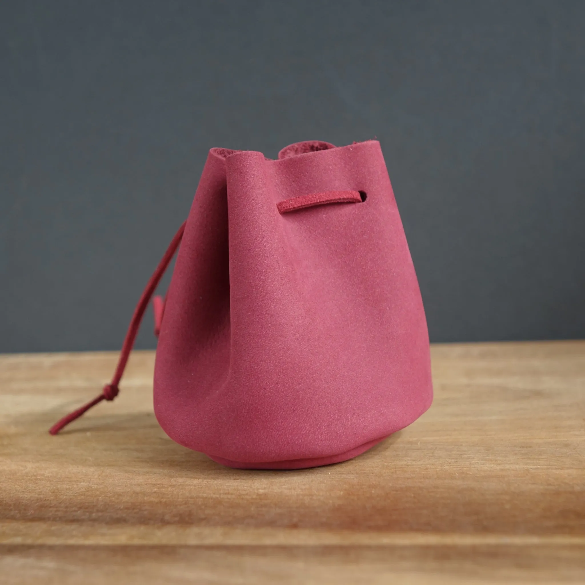 Handmade Small Drawstring Leather Pouch