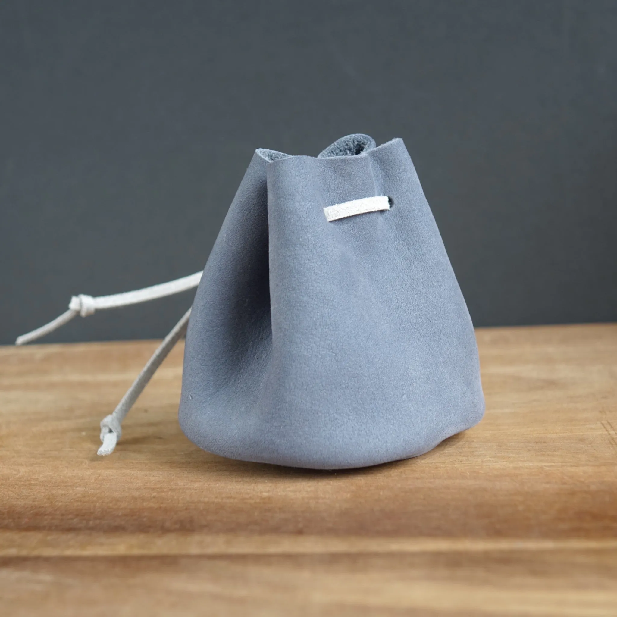 Handmade Small Drawstring Leather Pouch