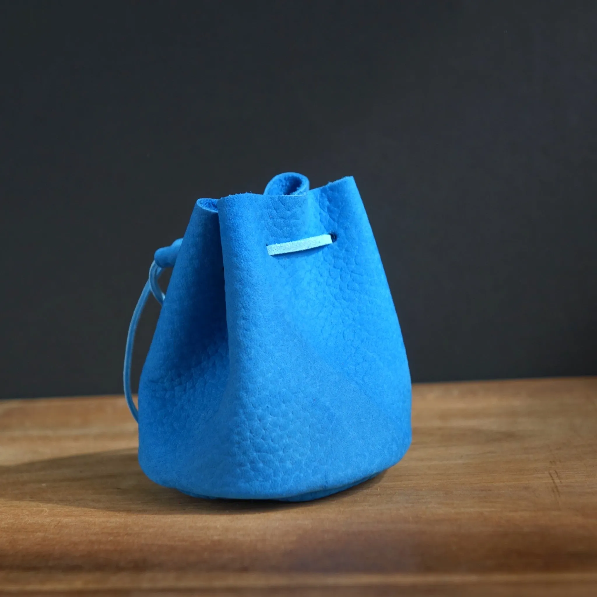 Handmade Small Drawstring Leather Pouch