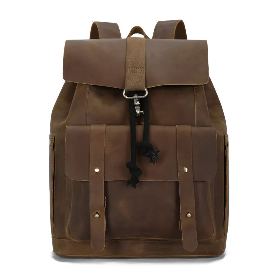 Handmade Vintage Drawstring Full-Grain Leather Backpack