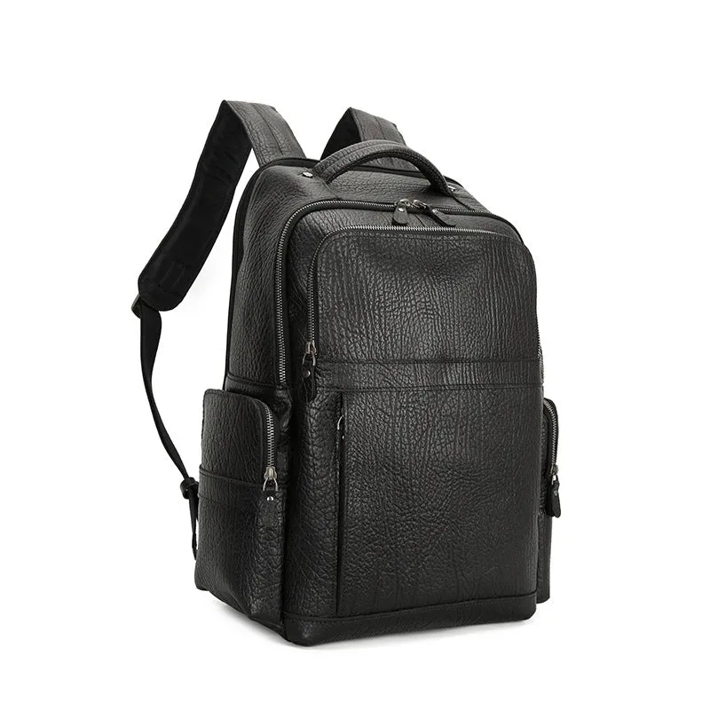 Handmade Vintage Full-Grain Leather Backpack with Zipper Closure