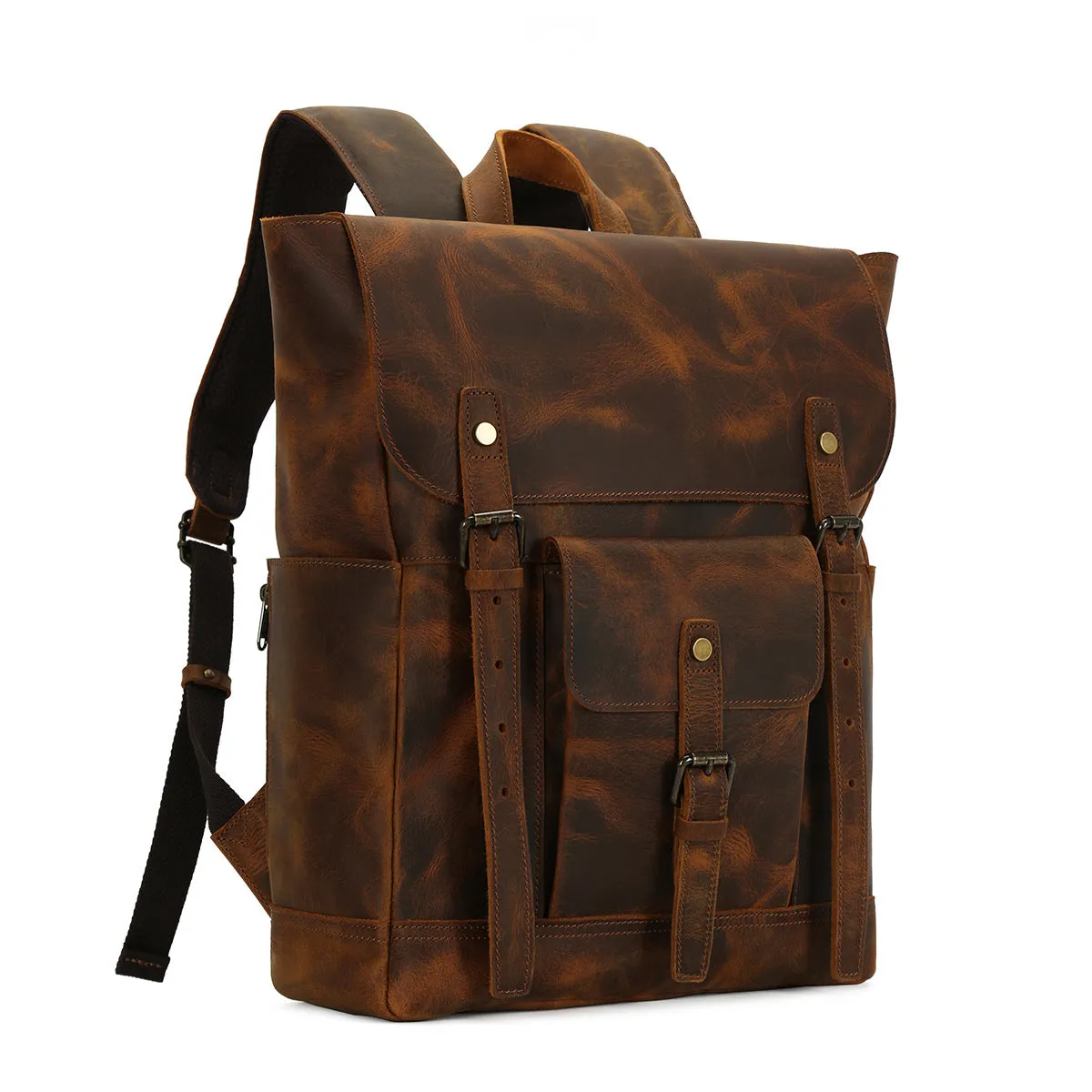Handmade Vintage Full-Grain Leather Business Backpack