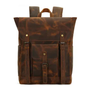 Handmade Vintage Full-Grain Leather Business Backpack