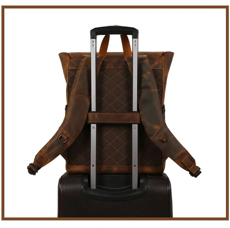 Handmade Vintage Full-Grain Leather Business Backpack