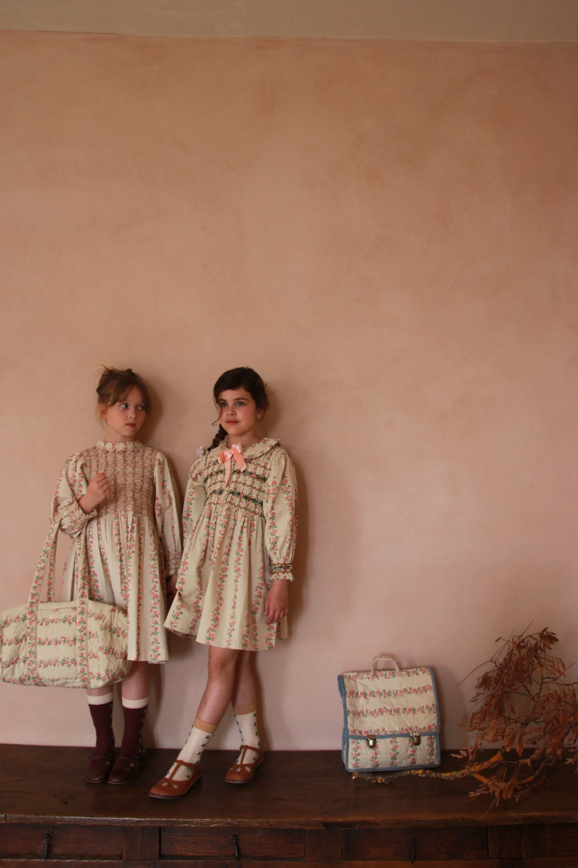 Handsmock Dress Farandole Stripes flowers