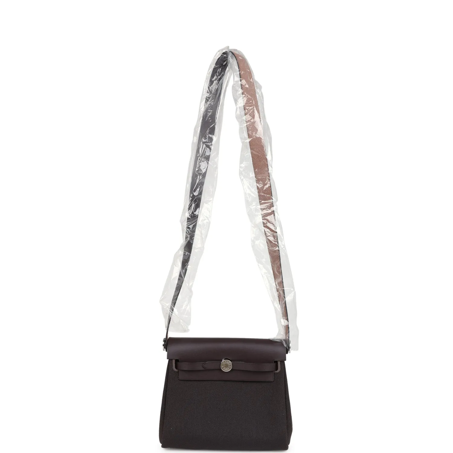 Hermes Herbag Zip 20 Mini Ebene Toile H Canvas and Vache Hunter Palladium Hardware