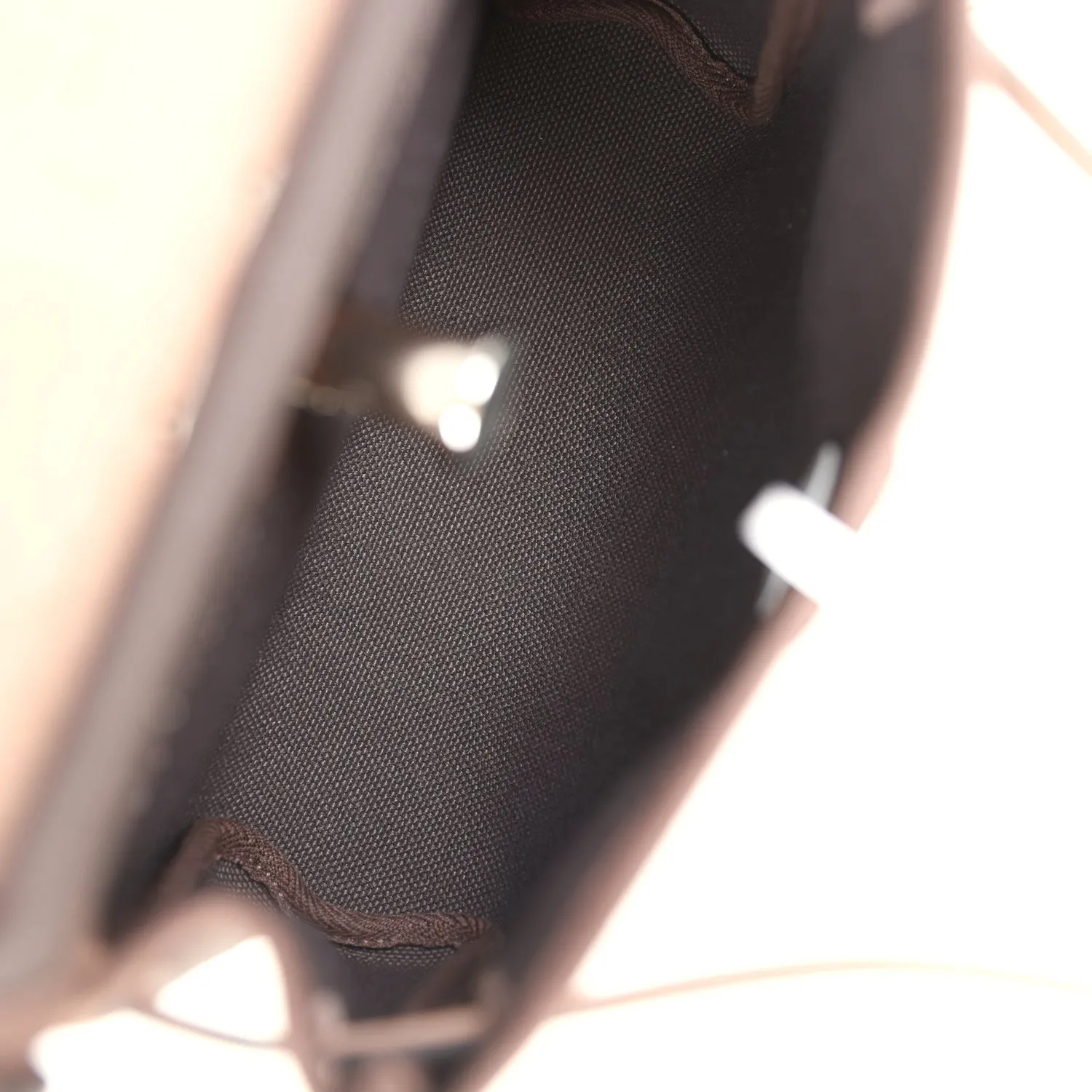 Hermes Herbag Zip 20 Mini Ebene Toile H Canvas and Vache Hunter Palladium Hardware
