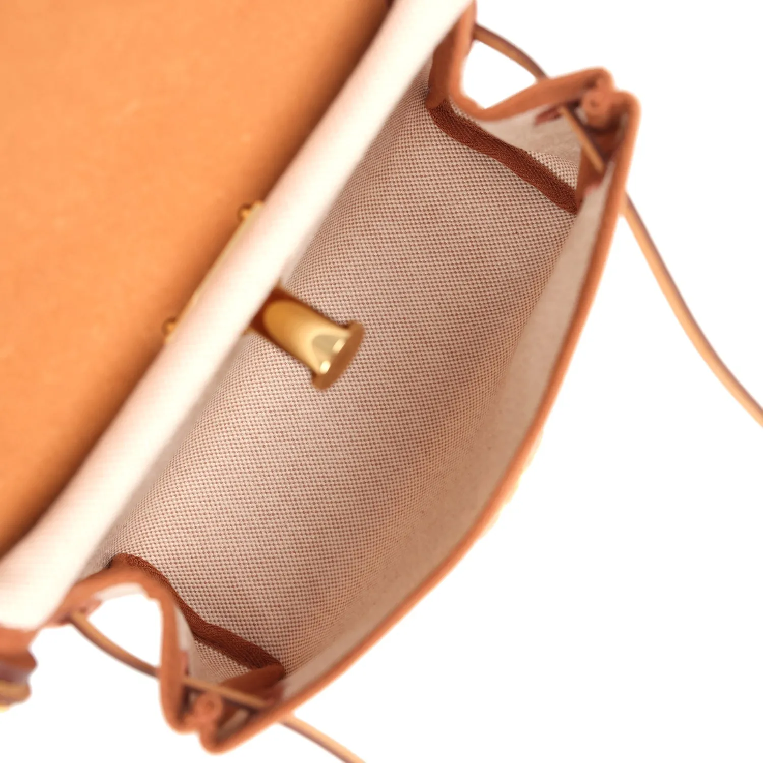 Hermes Herbag Zip 20 Mini Ecru and Beige Toile H Canvas and Fauve Vache Hunter Gold Hardware