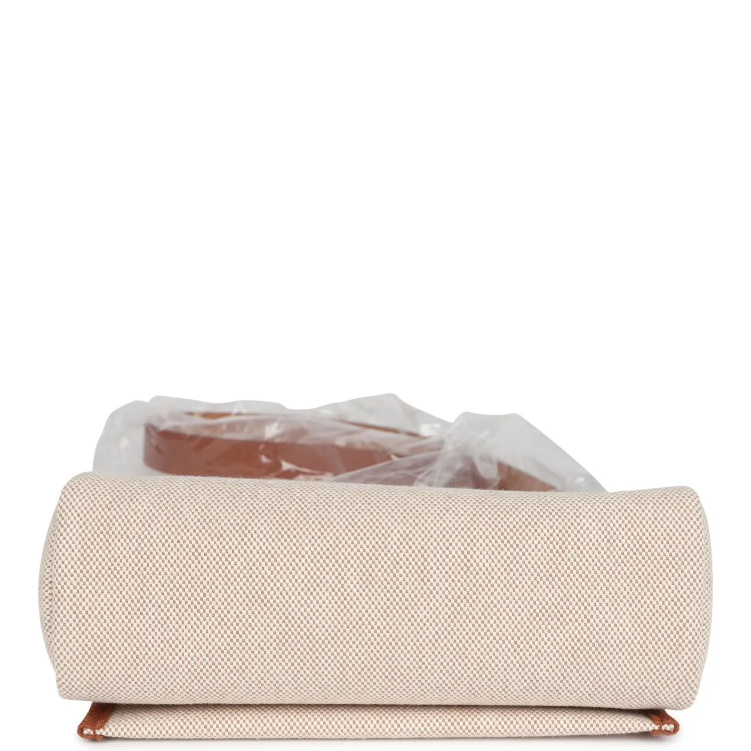 Hermes Herbag Zip 20 Mini Ecru and Beige Toile H Canvas and Fauve Vache Hunter Gold Hardware