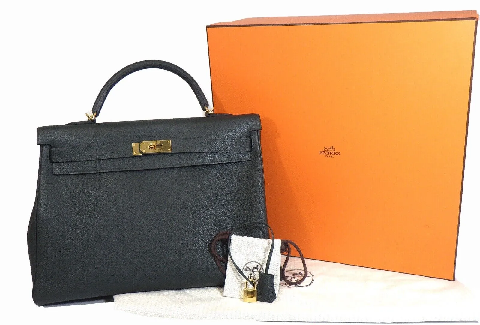 HERMES - Kelly 40 2016 - Dark Green - Top Handle - Shoulder Strap and Kit