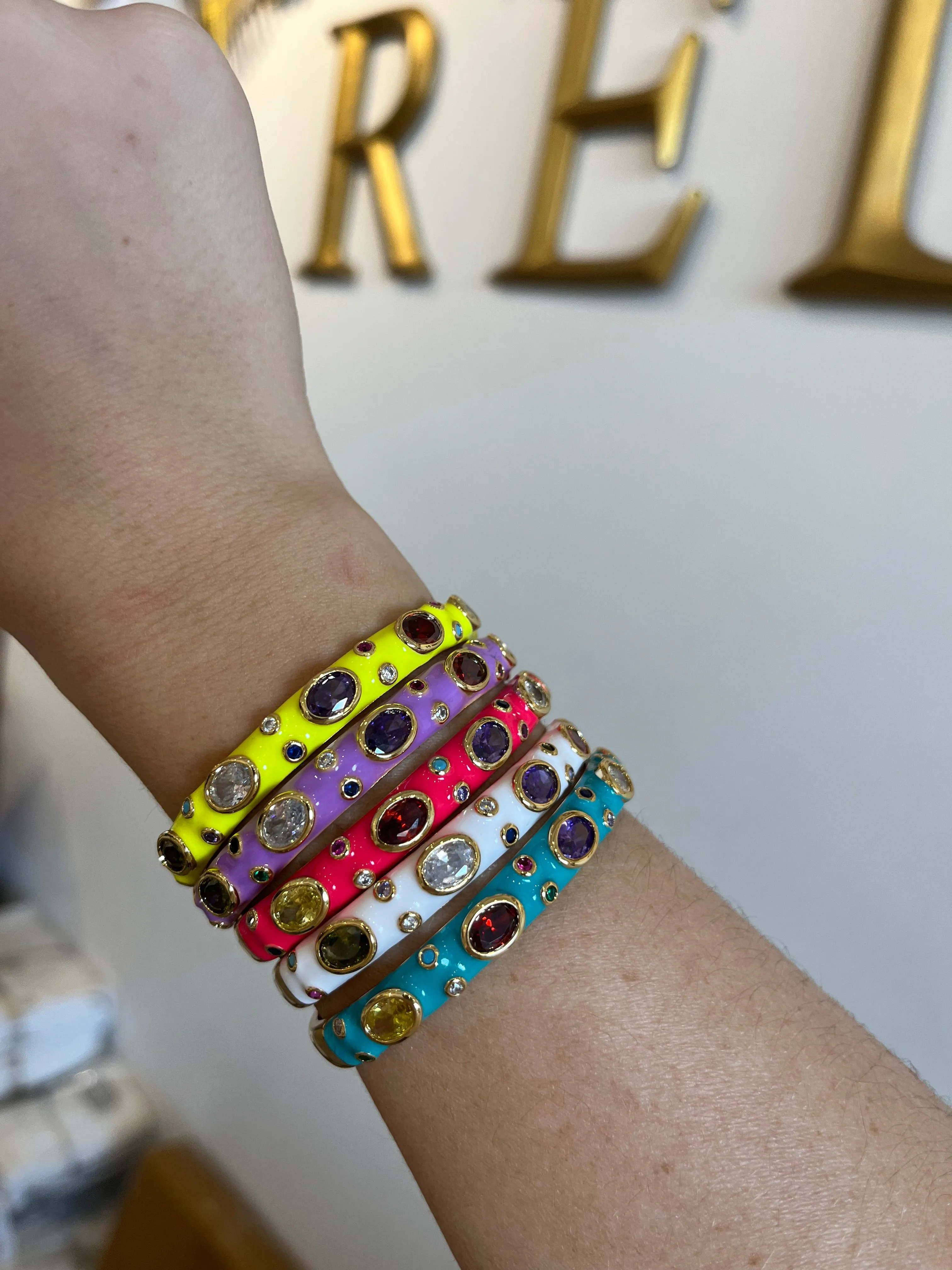 Hot Pink Enameled Cuff