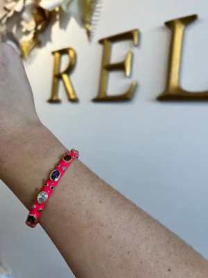 Hot Pink Enameled Cuff