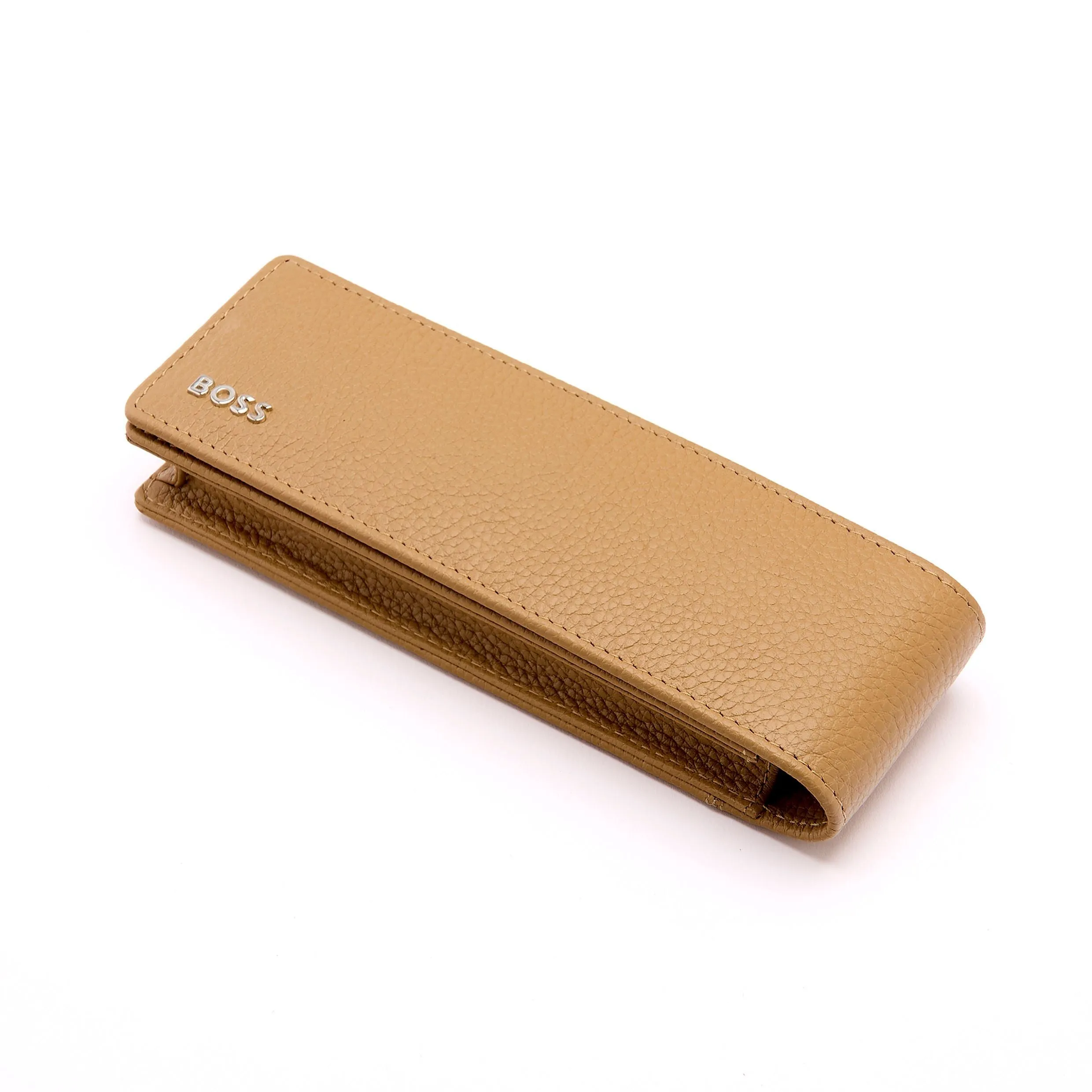 HUGO BOSS HLD417X - Double pen pouch Classic Grained Camel