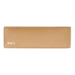 HUGO BOSS HLD417X - Double pen pouch Classic Grained Camel