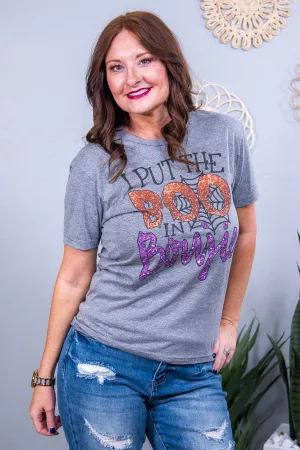 I Put The Boo In Boujie Premium Heather Gray Graphic Tee - A3621PHG