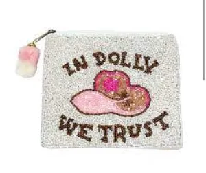 In Dolly We Trust Beaded Pouch