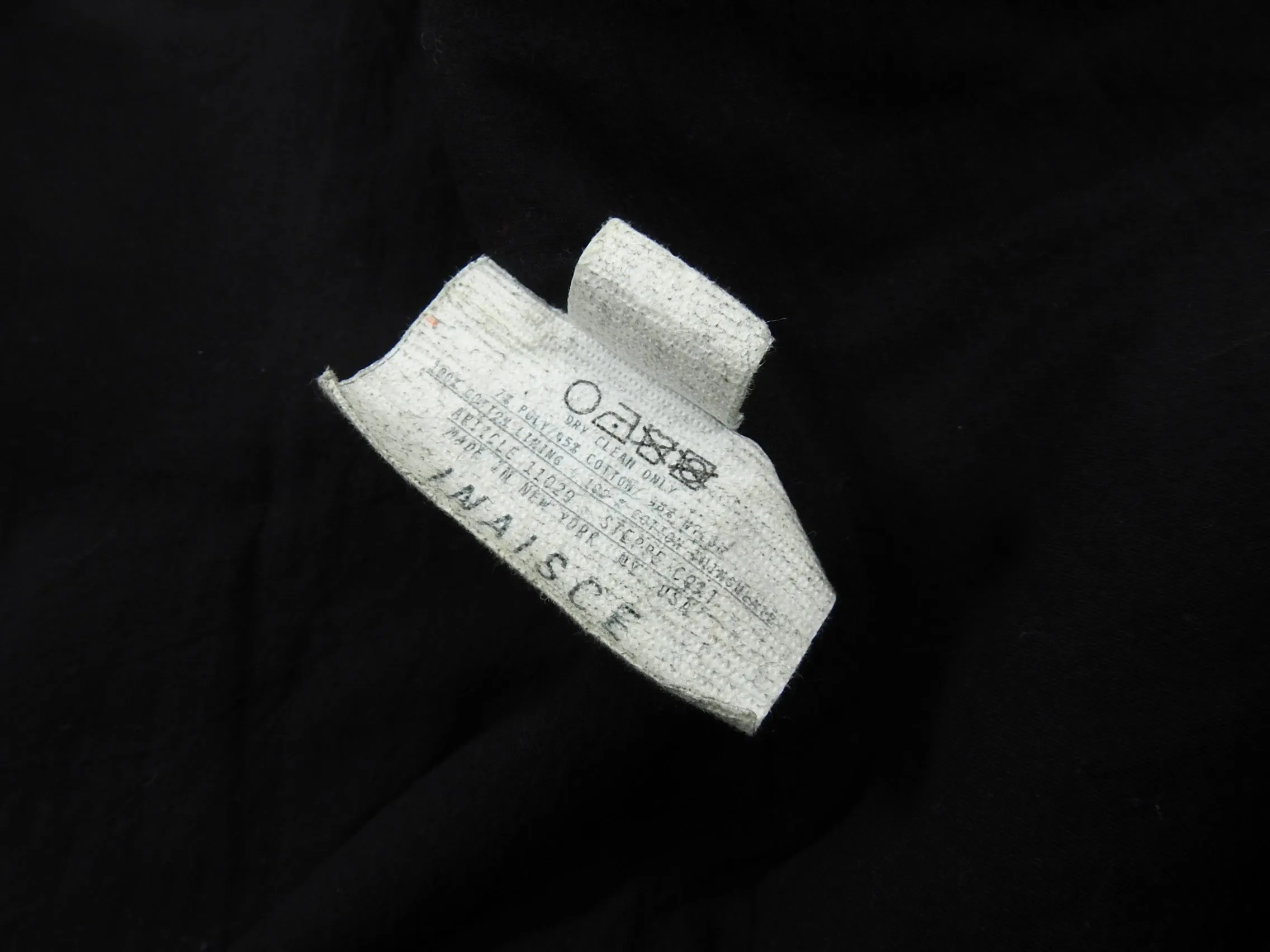 Inaisce Black Coated Canvas Long Hooded Zip Coat - L