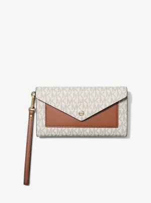 Jet Set Large Signature Logo Envelope Wristlet