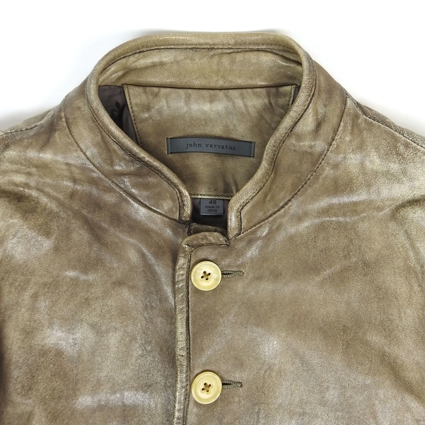 John Varvatos Leather Jacket Size 48