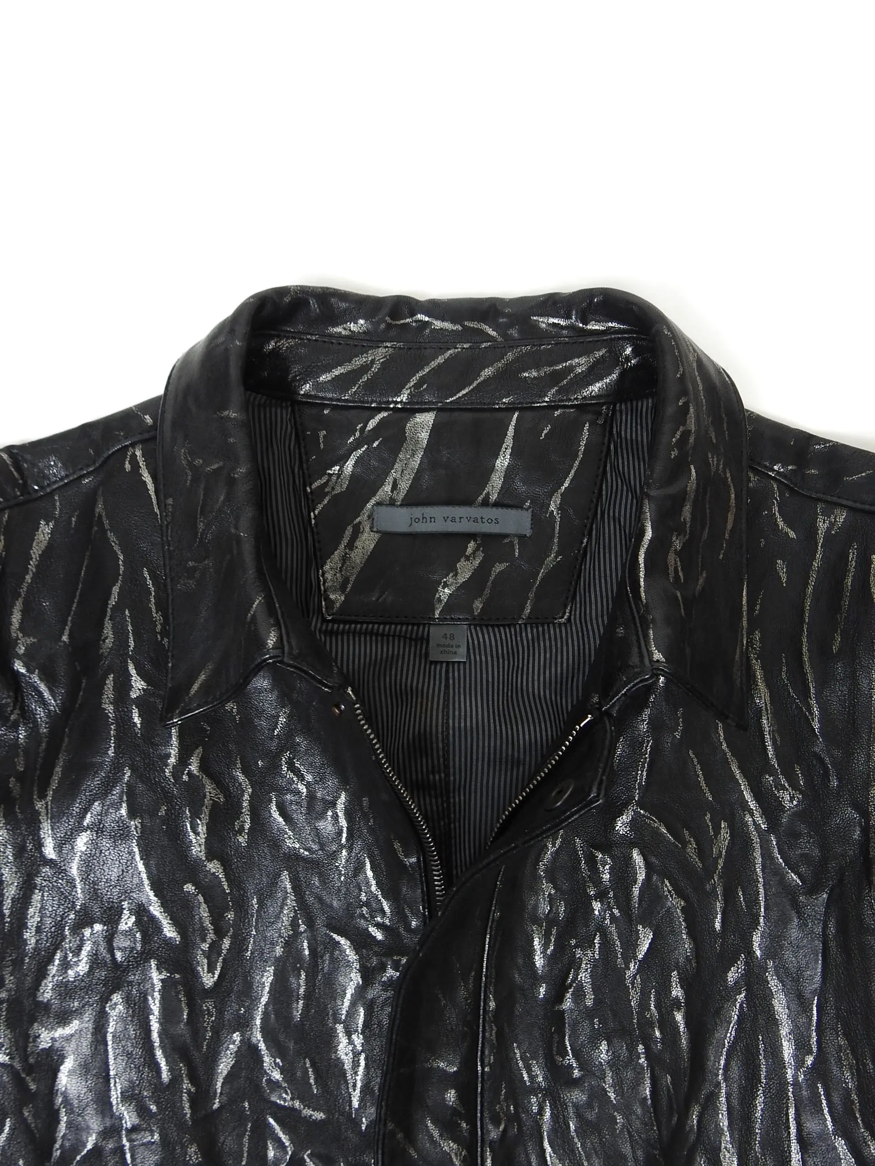 John Varvatos Leather Jacket Size 48