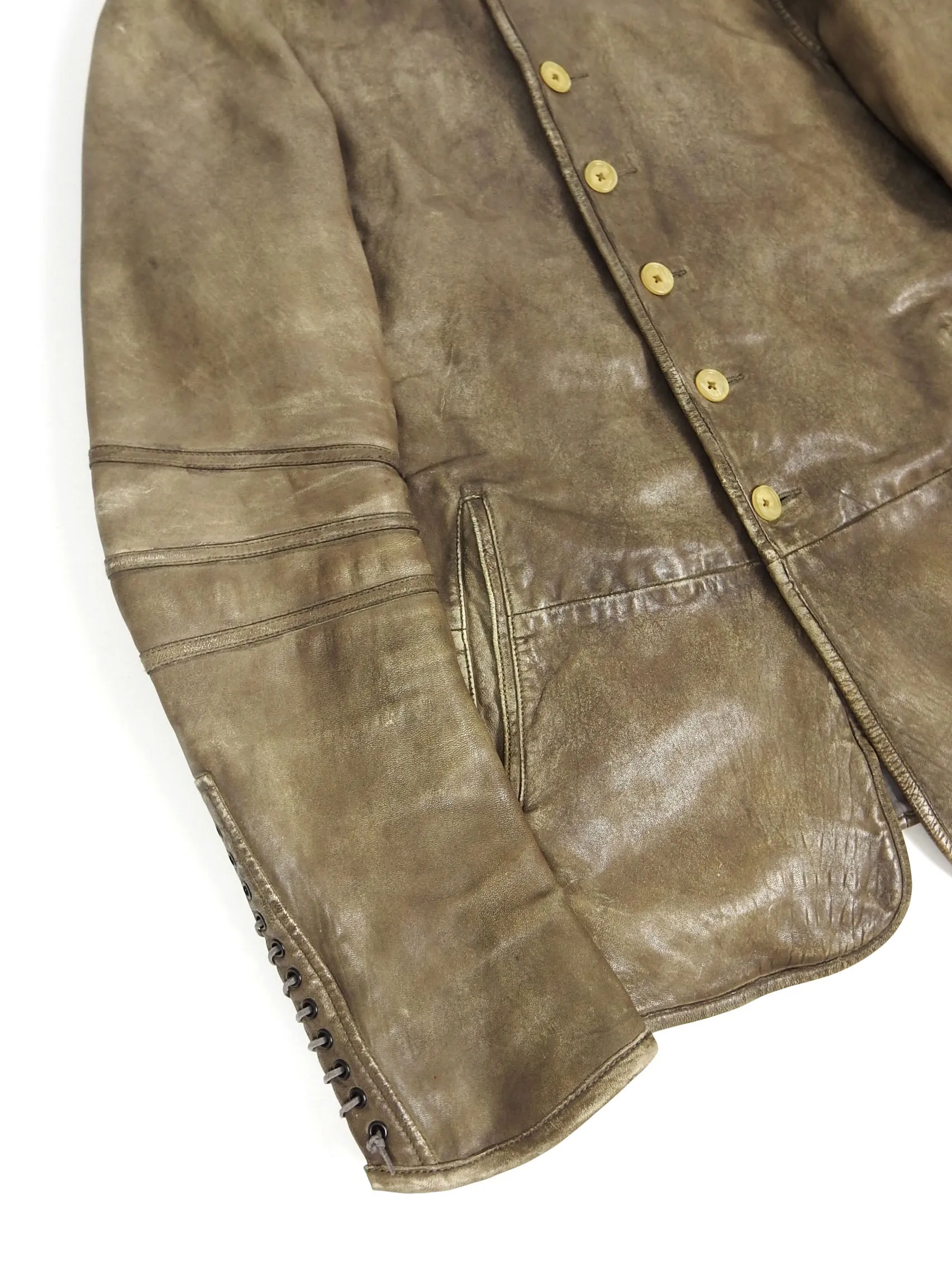 John Varvatos Leather Jacket Size 48
