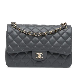 Jumbo Classic Caviar Double Flap