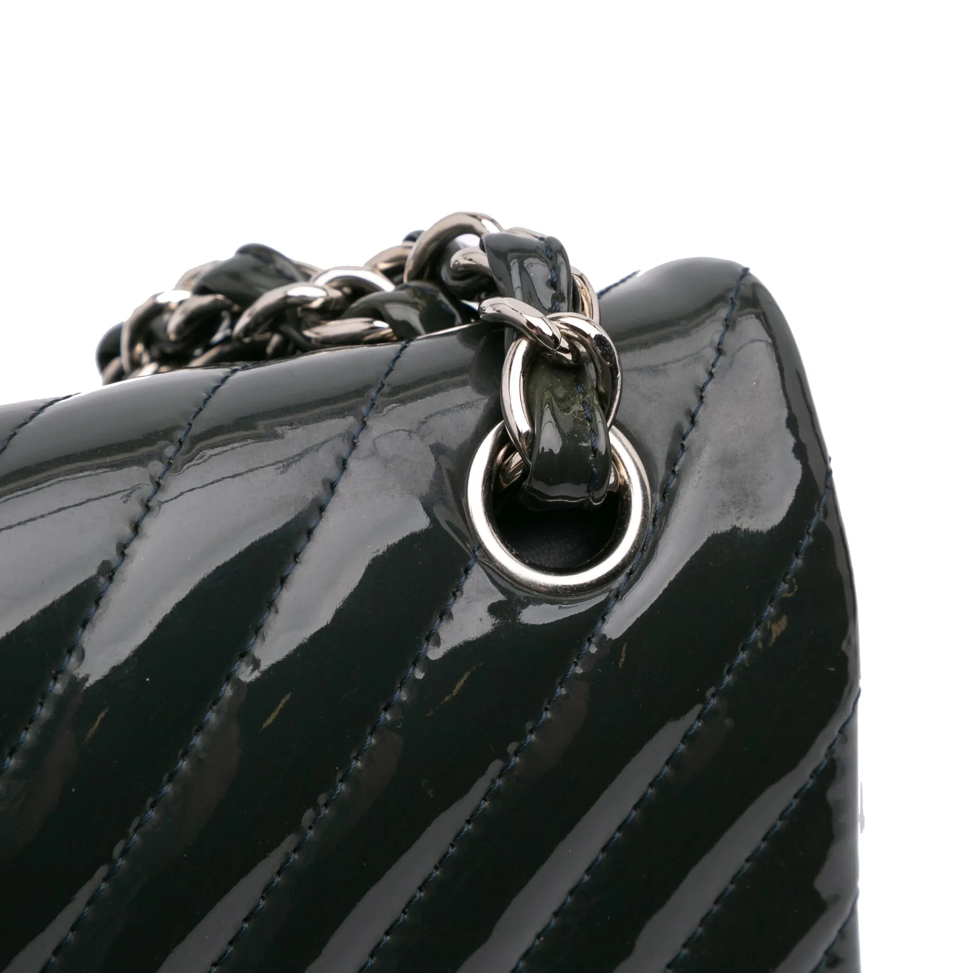 Jumbo Classic Chevron Patent Double Flap