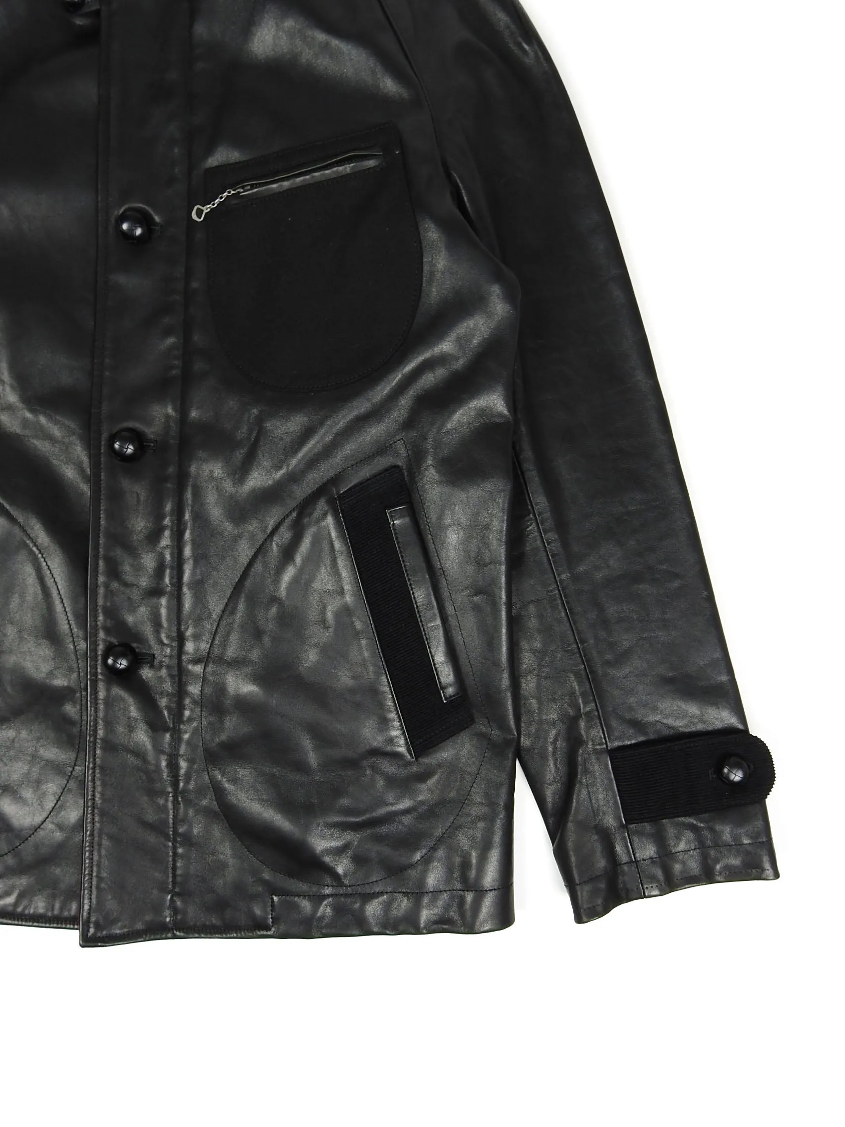 Junya Watanabe AD2011 Black Leather Jacket Size Medium