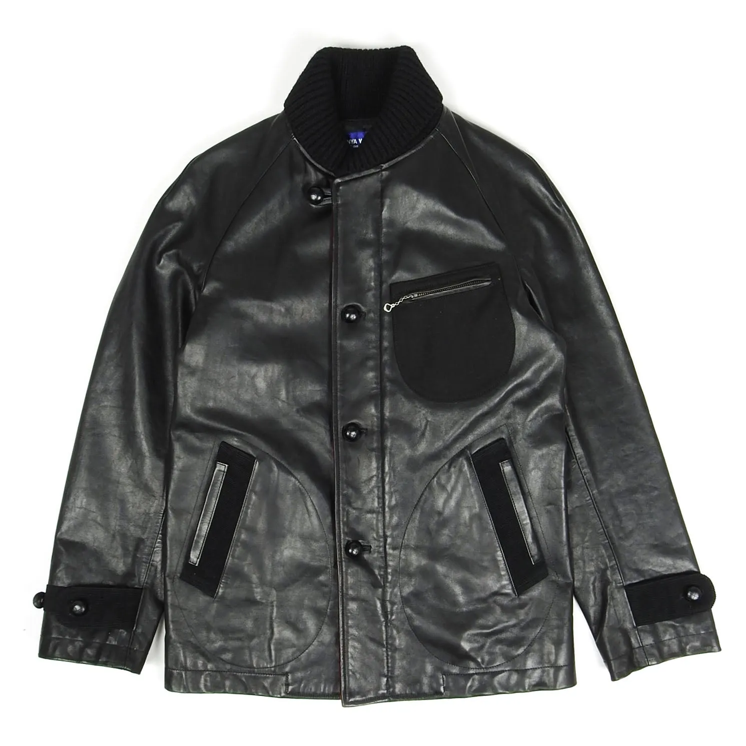 Junya Watanabe AD2011 Black Leather Jacket Size Medium
