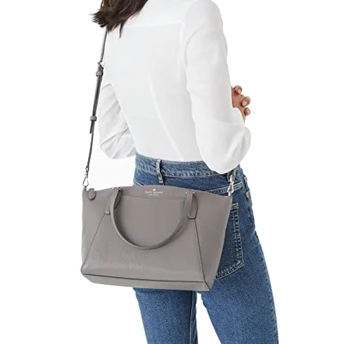 kate spade handbag for women Monica satchel crossbody pebbled leather, Hare grey