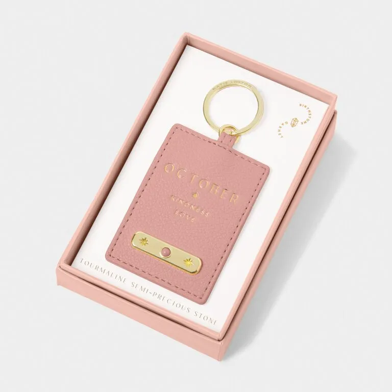 Katie Loxton Dusty Pink October Birthstone Keyring