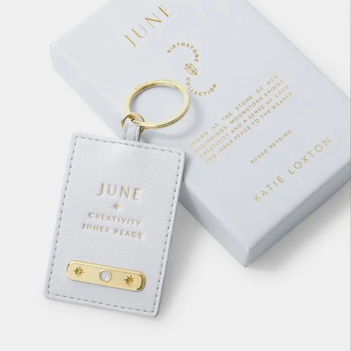 Katie Loxton Powder Blue June Birthstone Keyring
