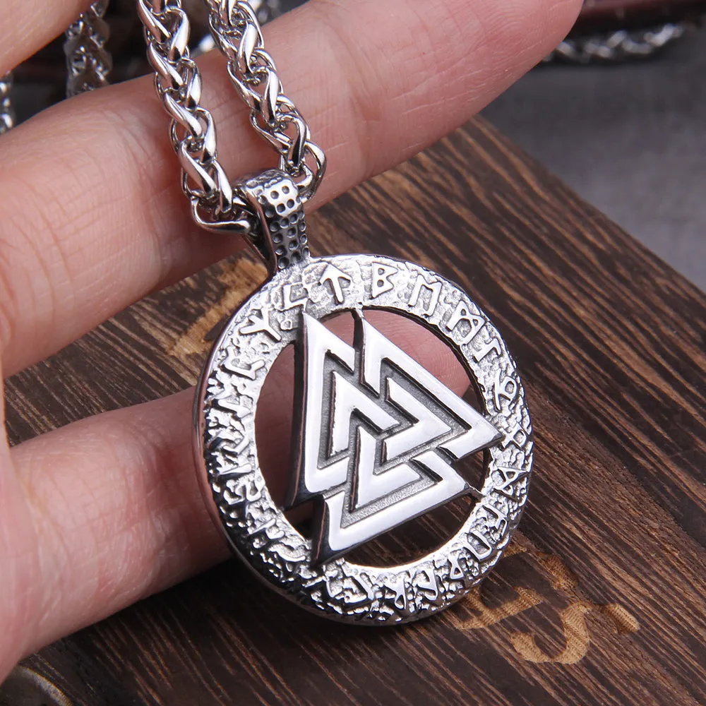 King Chain Valknut with 24 Runes