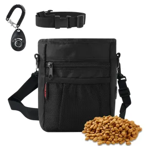 kissleaf Dog Treat Pouch with Magnetic Closure & Dog Clicker, Built-in Poop Bag Dispenser