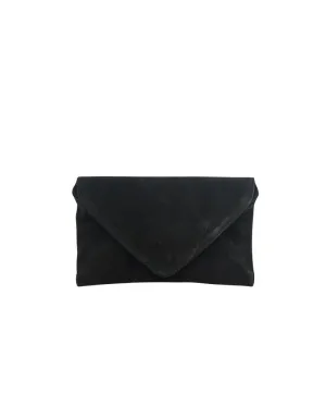 KJC Adrianna Suede Envelope Wallet in Noir