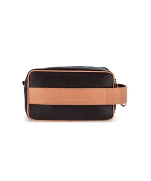 Lambda Sapri Brown & Beige Necessaire Pouch