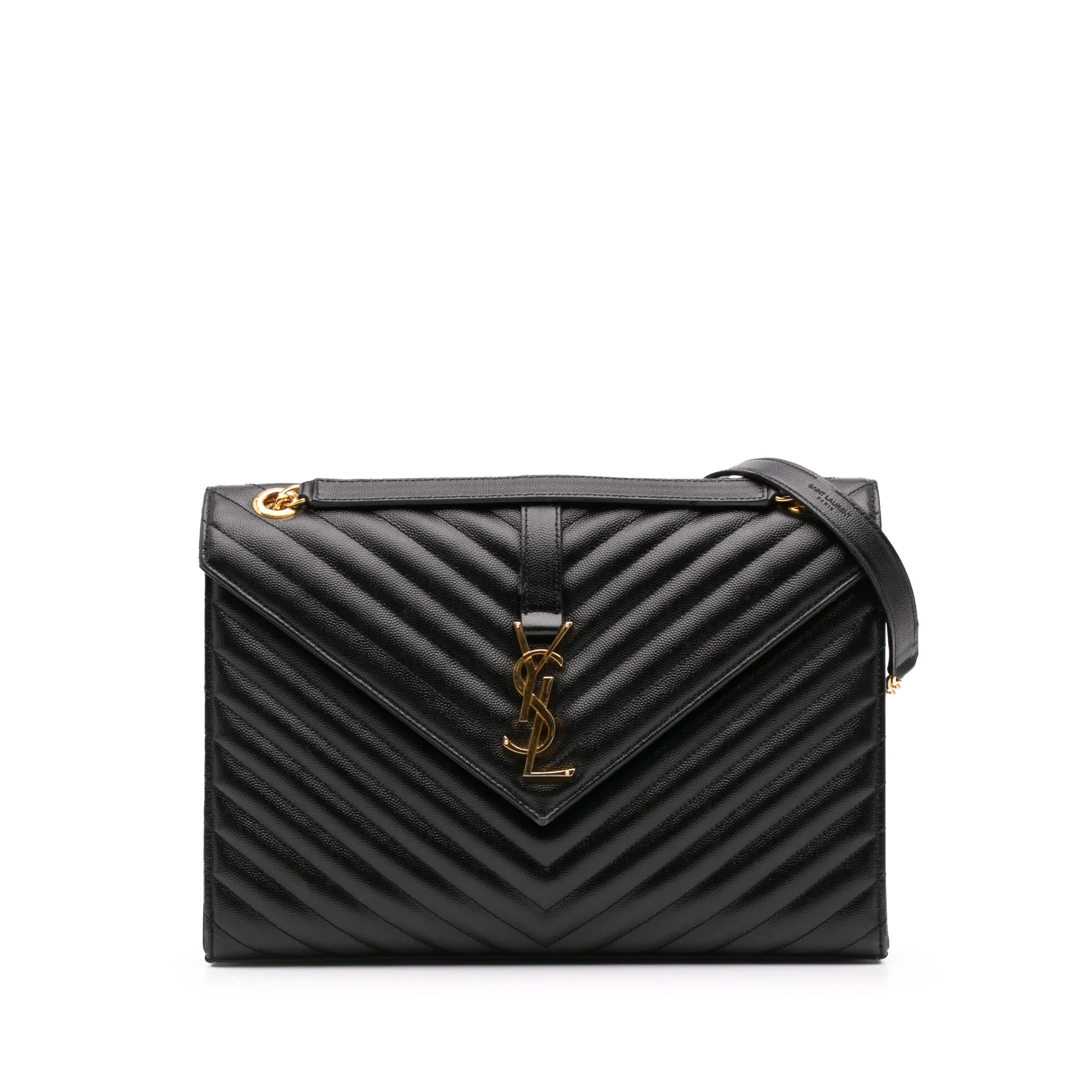 Large Grain de Poudre Monogram Chevron Envelope Bag