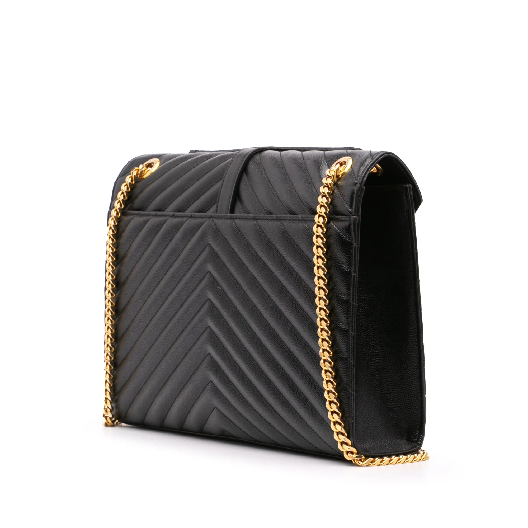 Large Grain de Poudre Monogram Chevron Envelope Bag