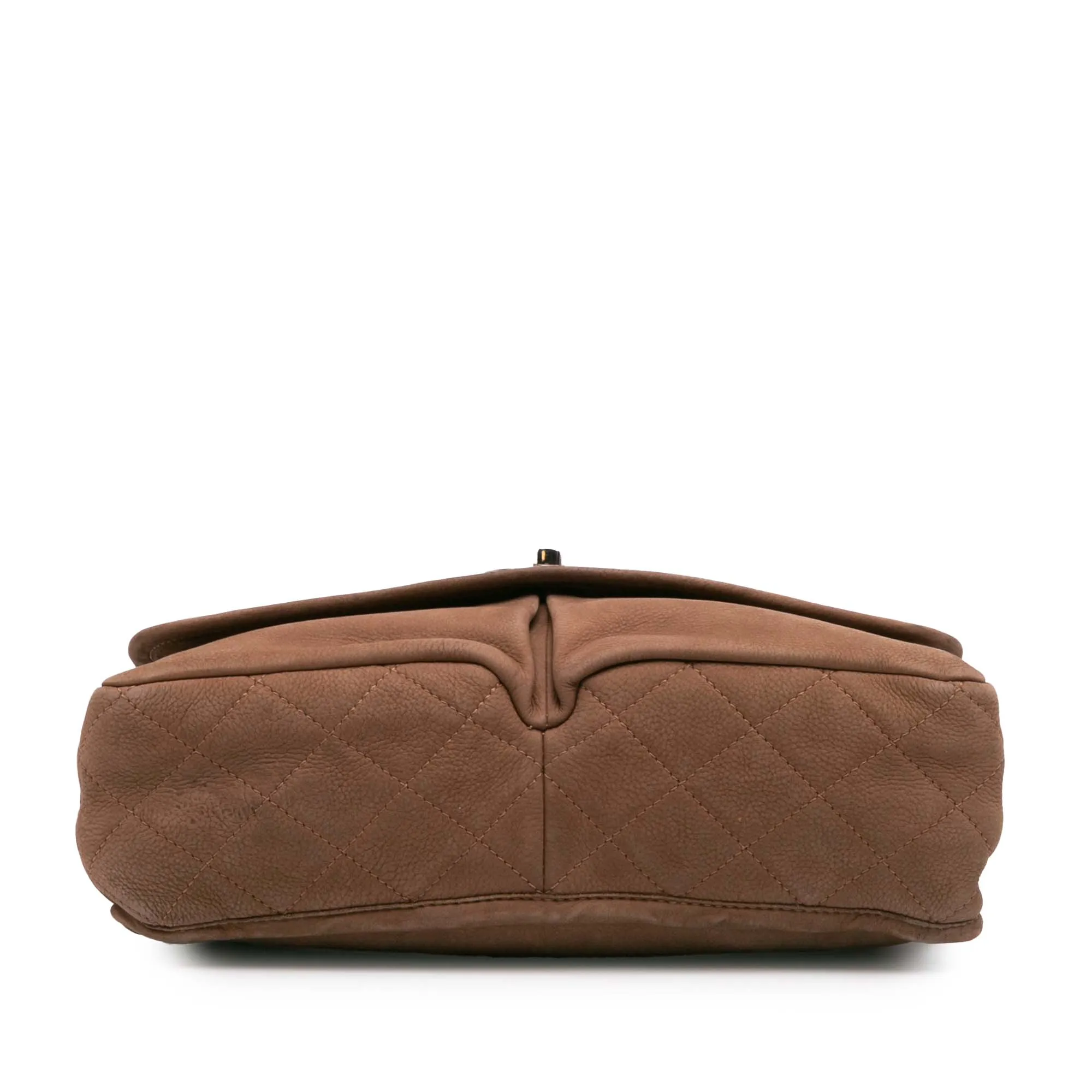 Large Quilted Nubuck Natural Beauty Split Pocket Flap