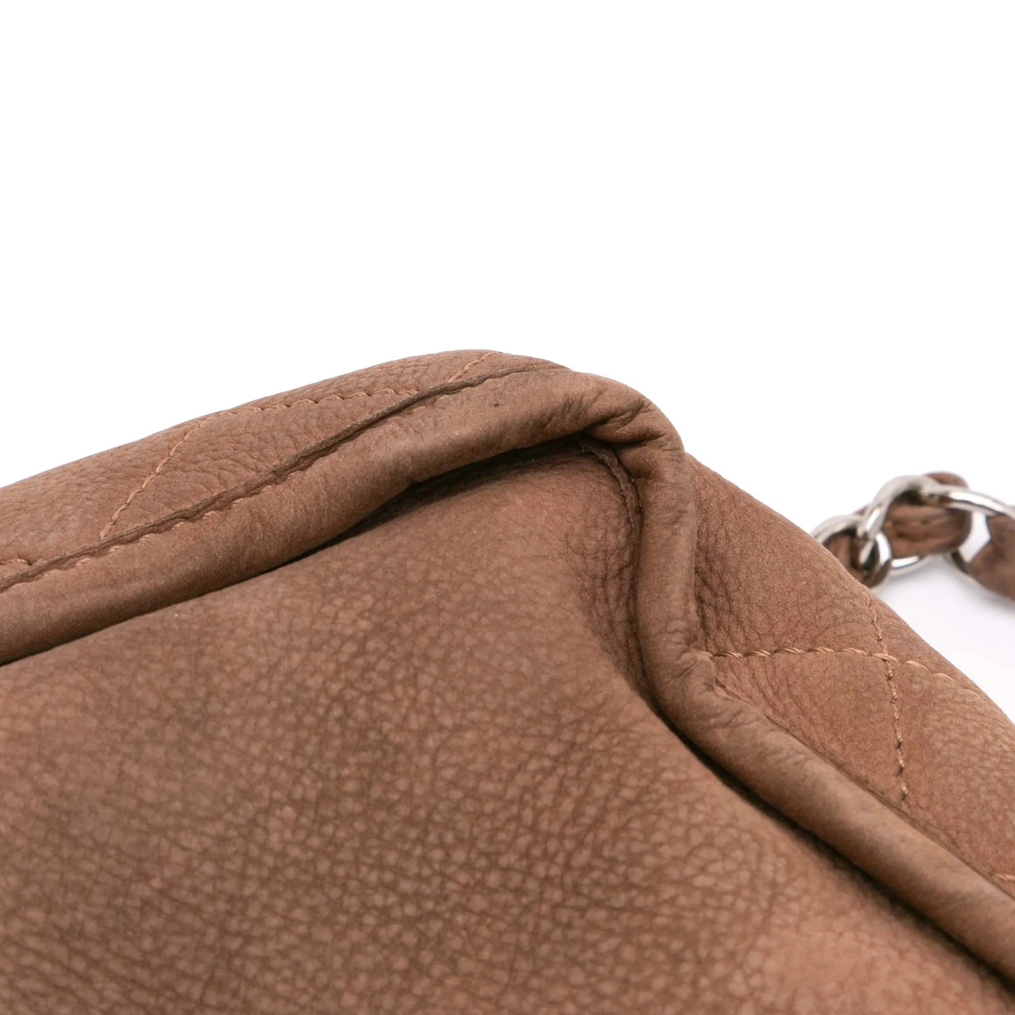 Large Quilted Nubuck Natural Beauty Split Pocket Flap