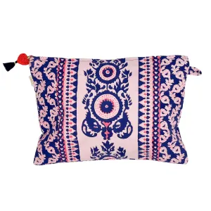 Large Zipper Pouch With Beaded Tassel