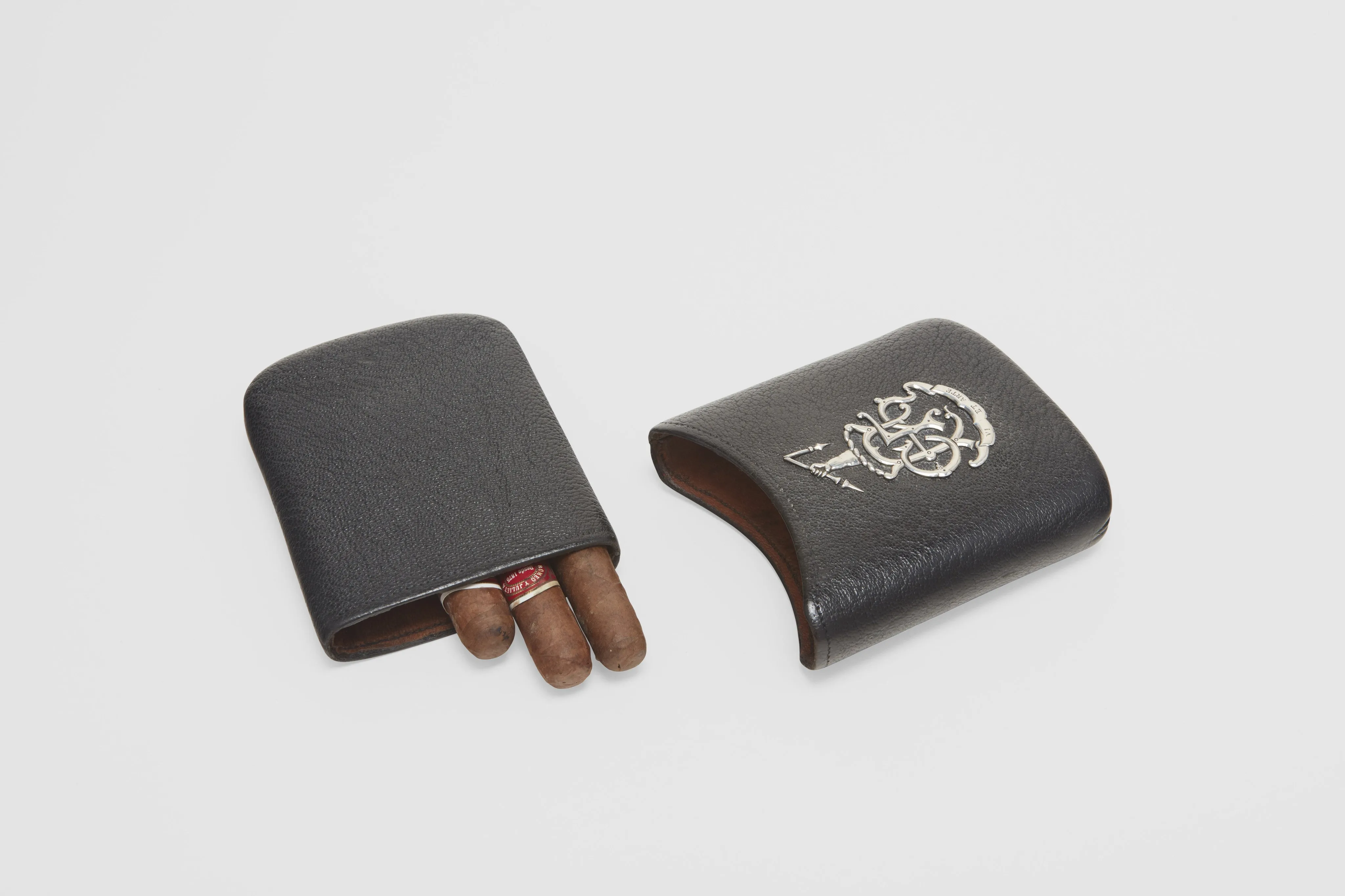 Leather & Sterling Cigar Pouch