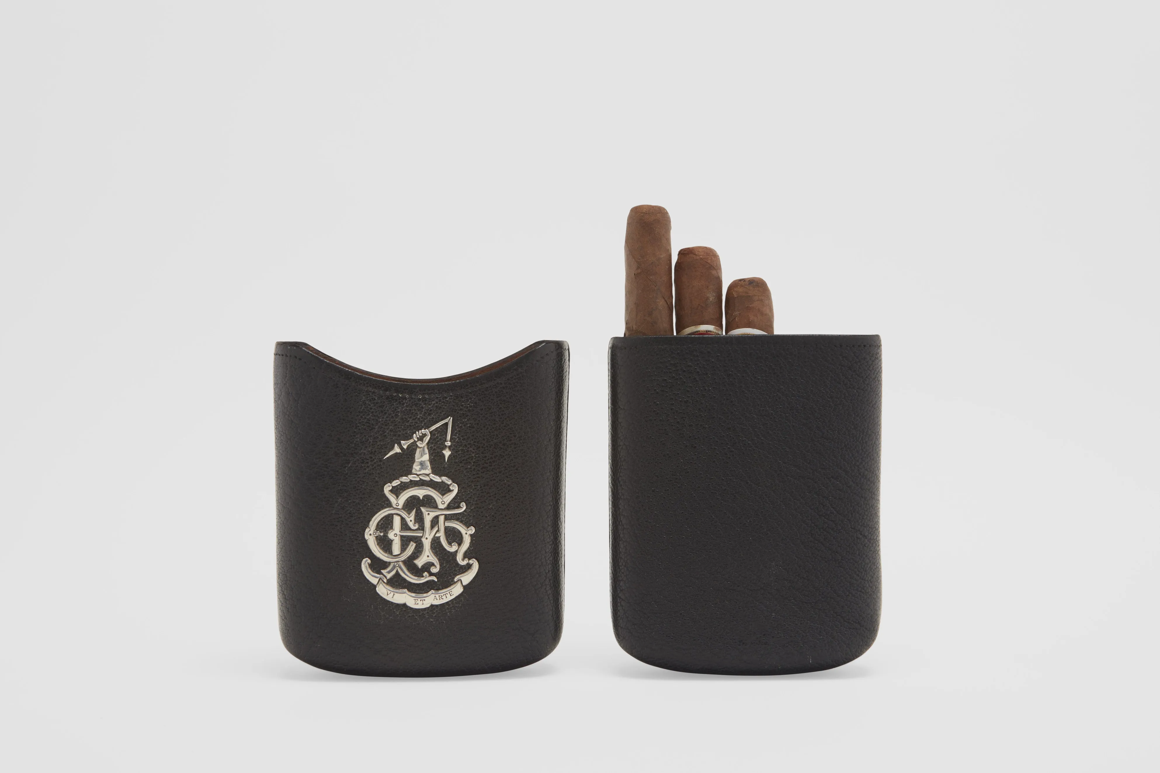 Leather & Sterling Cigar Pouch