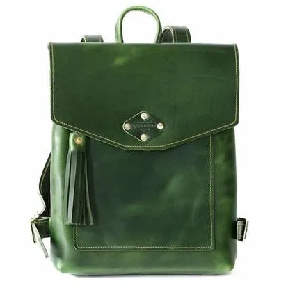Leather Backpack Emerald Green