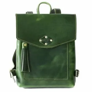 Leather Backpack Emerald Green
