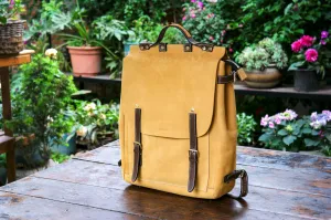 Leather backpack pattern--Making a Leather Backpack,Making vegetable tanned leather briefcase,Classic Leather Backpack