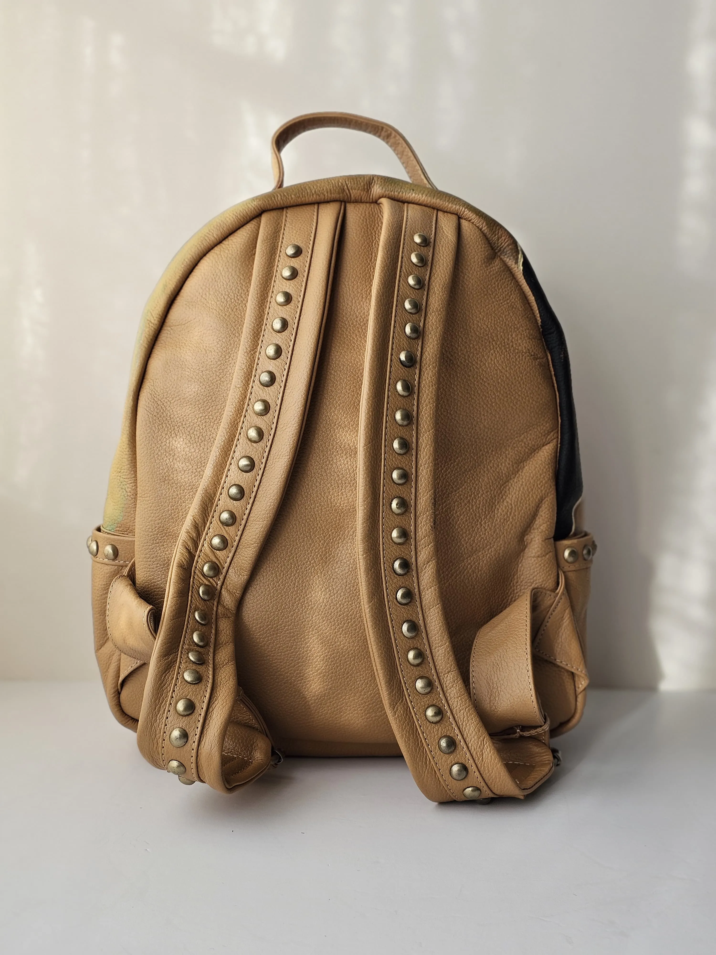 Leather Backpack with Studs
