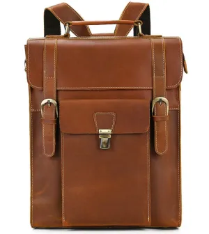 Leather Convertible Backpack | Mediterranean Sea